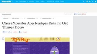 
                            12. ChoreMonster App Nudges Kids To Get Things Done - Mashable