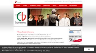 
                            3. ChorVerband NRW: Hilfe Bestandserfassung