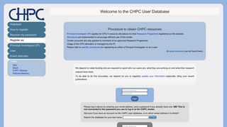 
                            12. CHPC User Database - Welcome
