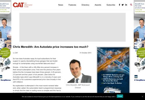 
                            13. Chris Meredith: Are Autodata price increases too much? - ...