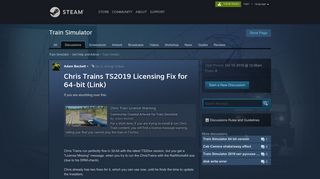 
                            9. Chris Trains TS2019 Licensing Fix for 64-bit (Link) :: Train Simulator ...