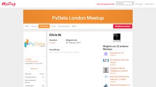 
                            13. Chris W. - PyData London Meetup (London, England) | Meetup