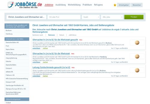 
                            7. Christ Juweliere und Uhrmacher seit 1863 GmbH Jobs und ... - Jobbörse