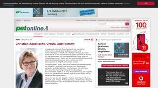 
                            12. Christian Appel geht, Ursula Lindl kommt - petonline.de