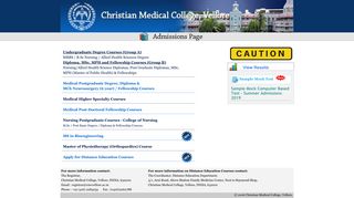 
                            1. Christian Medical College Vellore - Online Admissions