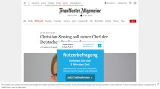 
                            6. Christian Sewing soll neuer Chef der Deutschen Bank werden - FAZ