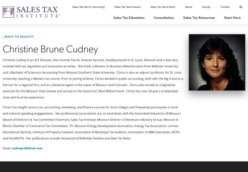 
                            12. Christine Brune Cudney - Sales Tax Institute