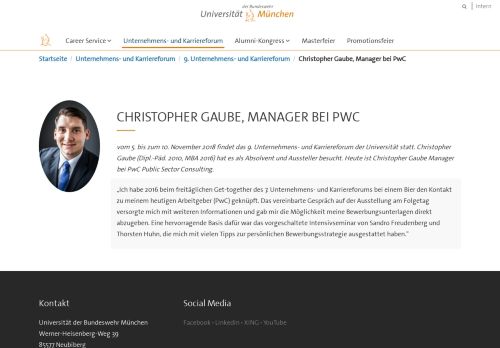 
                            10. Christopher Gaube, Manager bei PwC — Alumni - Universität der ...