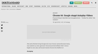
                            13. Chrome 66: Google stoppt Autoplay-Videos - Browser - derStandard ...