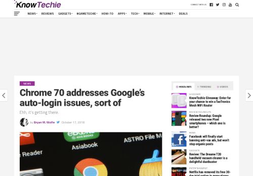 
                            8. Chrome 70 addresses Google's auto-login issues, sort of - KnowTechie