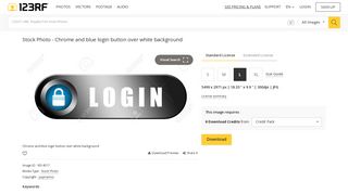 
                            5. Chrome And Blue Login Button Over White Background Stock Photo ...