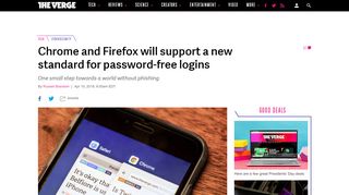 
                            12. Chrome and Firefox have a new standard for password-free logins ...