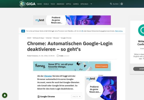 
                            8. Chrome: Automatischen Google-Login deaktivieren – so geht's – GIGA