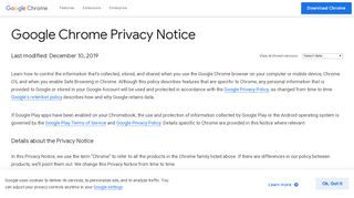 
                            6. Chrome Browser - Privacy Policy - Google