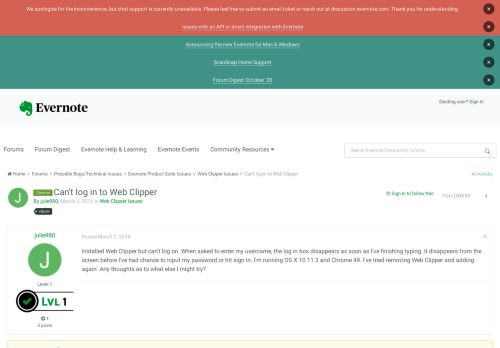 
                            3. [Chrome] Can't log in to Web Clipper - Web Clipper - Evernote User ...
