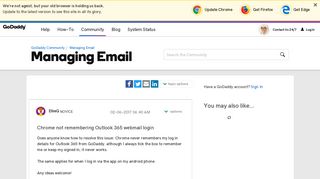 
                            4. Chrome not remembering Outlook 365 webmail login - GoDaddy ...
