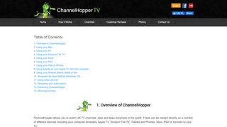 
                            3. CHTV How-to page | ChannelHopper TV