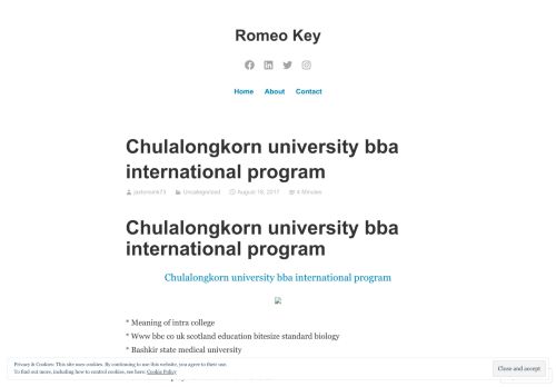 
                            10. Chulalongkorn university bba international program – Romeo Key