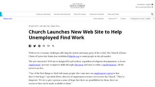 
                            8. Church Launches New Web Site to Help Unemployed Find Work