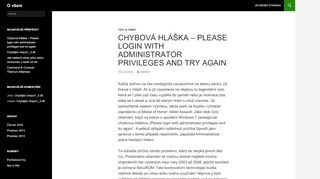 
                            6. Chybová hláška – Please login with administrator privileges and try ...
