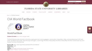 
                            12. CIA World Factbook | Florida State University Libraries