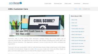 
                            4. CIBIL Customer Care, Check CIBIL Address & Helpline Number