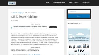
                            7. CIBIL Score Helpline Customer Care toll free Number