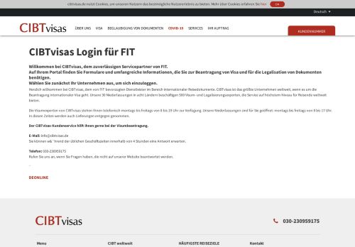 
                            2. CIBTvisas Login für FIT