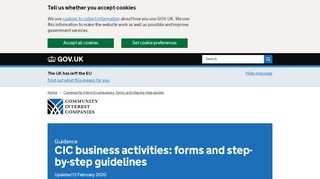 
                            9. CIC business activities: forms and step-by-step guidelines - GOV.UK