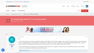 
                            13. CIC website login problems? Can you login properly? - Canadavisa.com