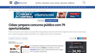 
                            13. Cidasc prepara concurso público com 79 oportunidades - JC Concursos