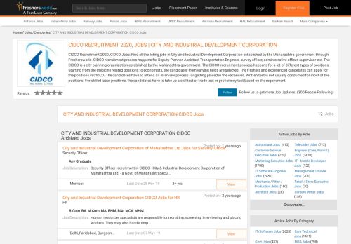 
                            6. CIDCO Recruitment 2019 | CIDCO Jobs Latest 21 City and Industrial ...