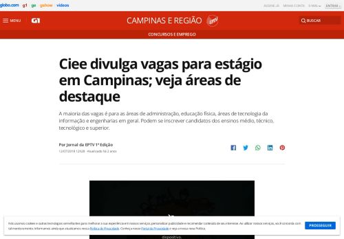 
                            7. Ciee divulga vagas para estágio em Campinas; veja áreas de ...