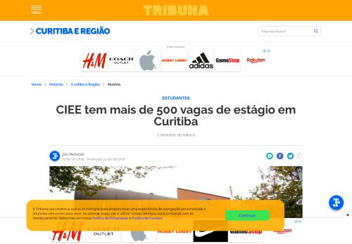 
                            6. CIEE tem mais de 500 vagas de estágio em Curitiba | Tribuna do Paraná