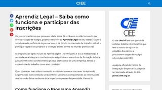 
                            6. CIEE → Vagas de Estágio abertas em todo país – (CONFIRA!)