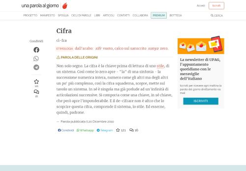 
                            11. Cifra, etimologia e significato - Una parola al giorno