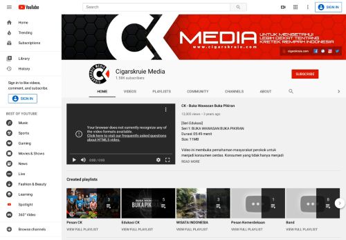 
                            5. Cigarskruie Media - YouTube