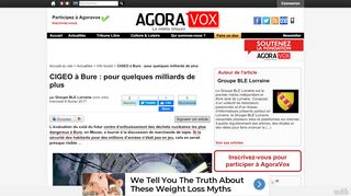 
                            12. CIGEO à Bure : pour quelques milliards de plus - AgoraVox le média ...