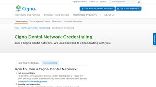 
                            3. Cigna Dental Network Credentialing | Cigna