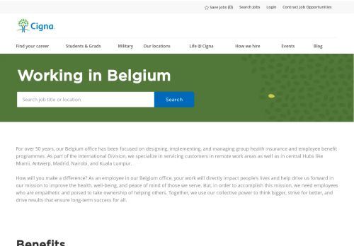 
                            7. Cigna Jobs in Belgium | Cigna Careers