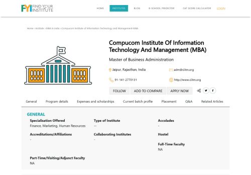 
                            9. CIITM Jaipur - Final Placement, Salary, Course, Fees details- FYI