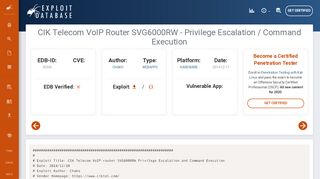 
                            8. CIK Telecom VoIP Router SVG6000RW - Privilege Escalation ...