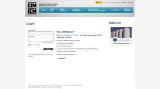 
                            2. CIM Login - Canadian Institute of Mining, Metallurgy and Petroleum