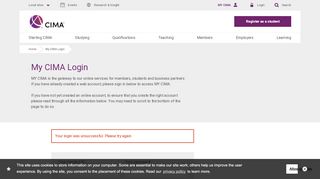 
                            10. CIMA - My CIMA Login
