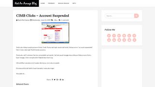 
                            12. CIMB Clicks – Account Suspended ~ Not An Average Blog - Razie