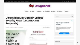 
                            9. CIMB Clicks May Contain Serious Security Flaws [UPDATE: CIMB ...