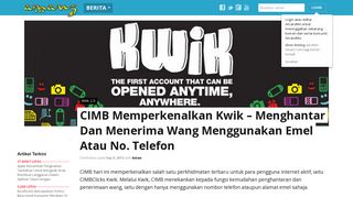 
                            11. CIMB Memperkenalkan Kwik – Menghantar Dan Menerima ...