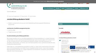 
                            9. cimdata Bildungsakademie GmbH - Rostock - weiterbildung-mv.de