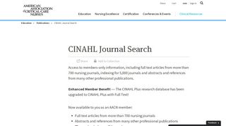 
                            6. CINAHL Journal Search - AACN