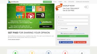 
                            2. Cinchbucks: Earn cash and gift cards by paid surveys and more